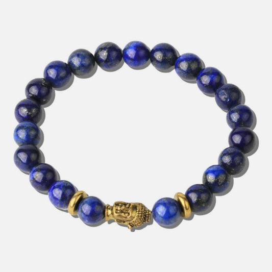 Bracelet Bouddha doré lapis-lazuli