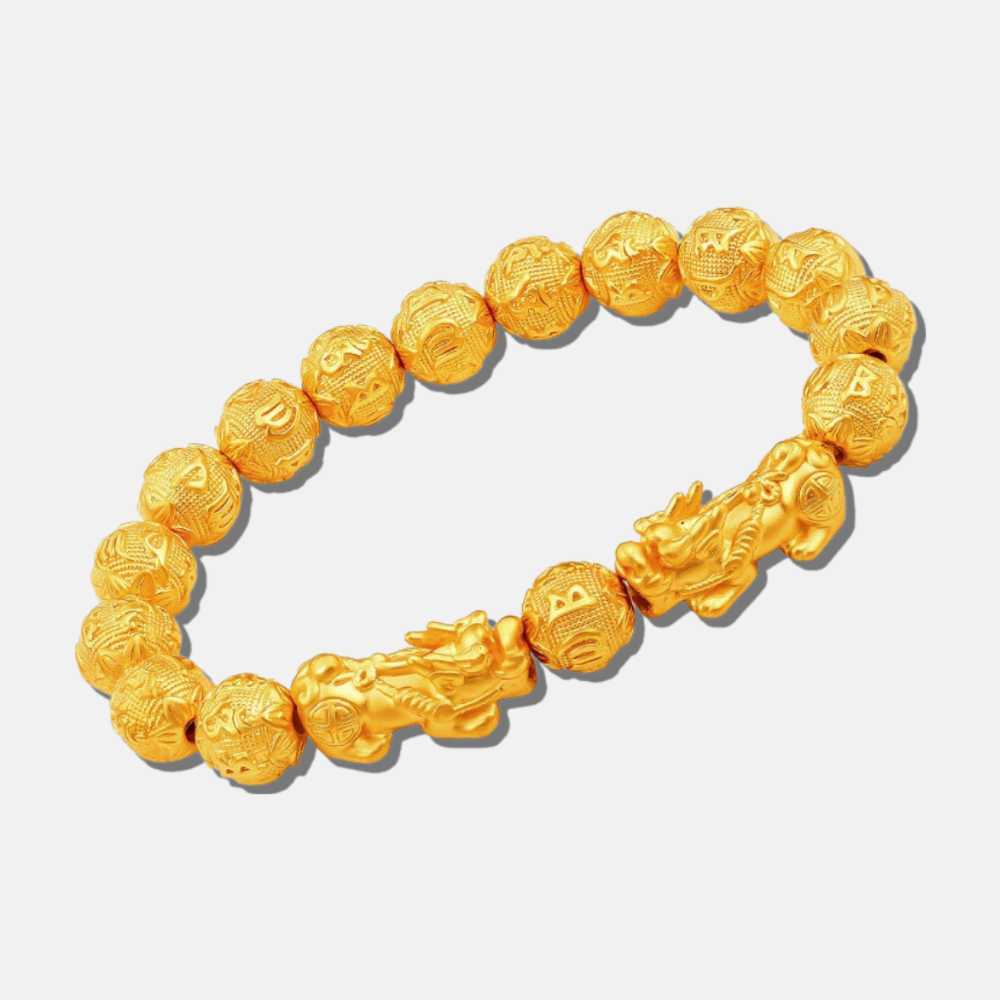 Bracelet bouddhiste feuille d'or KIN