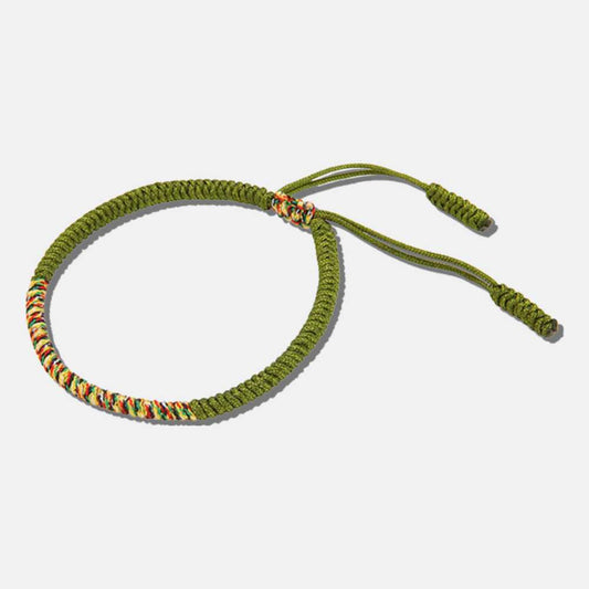Bracelet tibétain tressé vert