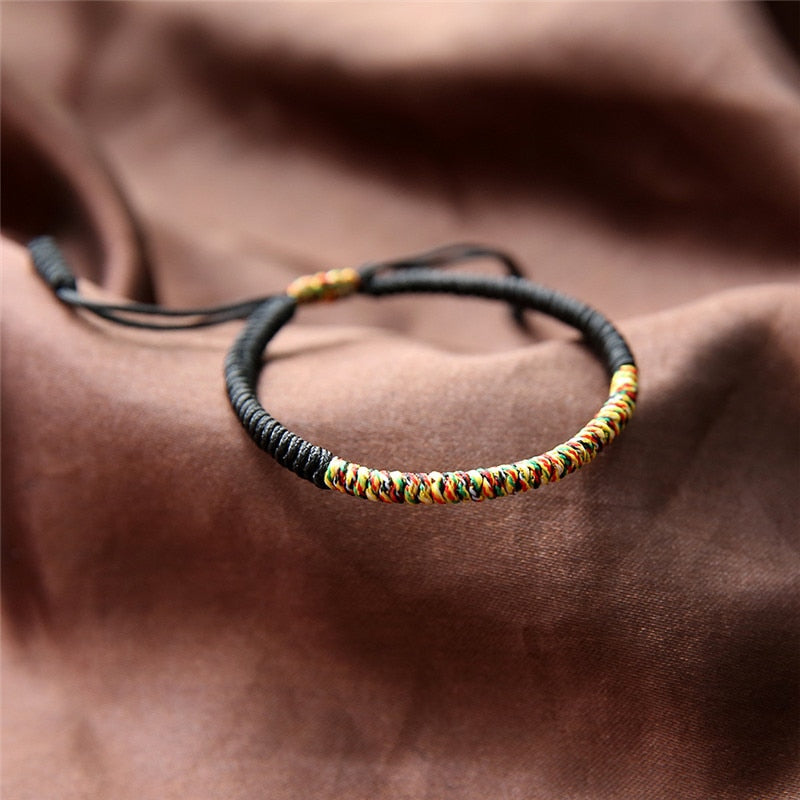 Bracelet tibétain tressé noir